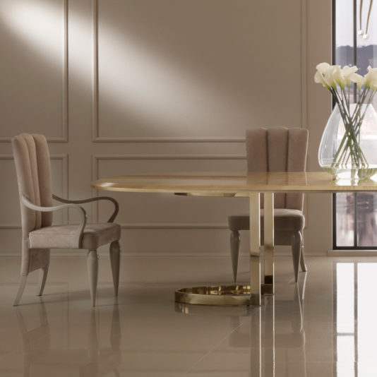 5m Large Designer Gold Oval Dining Table - Juliettes Interiors