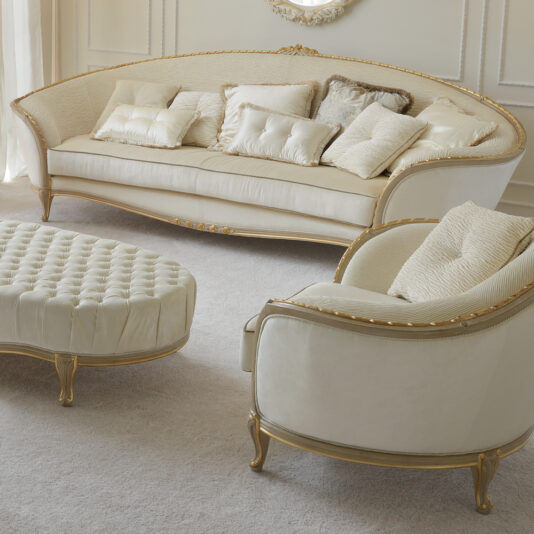 Luxury Italian Ivory Louis Reproduction Sofa - Juliettes Interiors