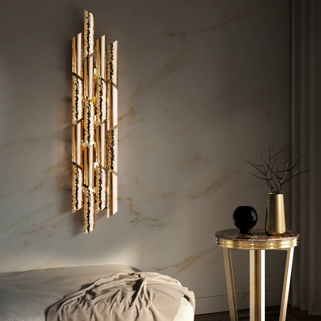 Brass Accents Add Shine To Your Home Juliettes Interiors   Luxurious 24 Carat Gold Plated Contemporary Wall Light 1 1 1110x1110 