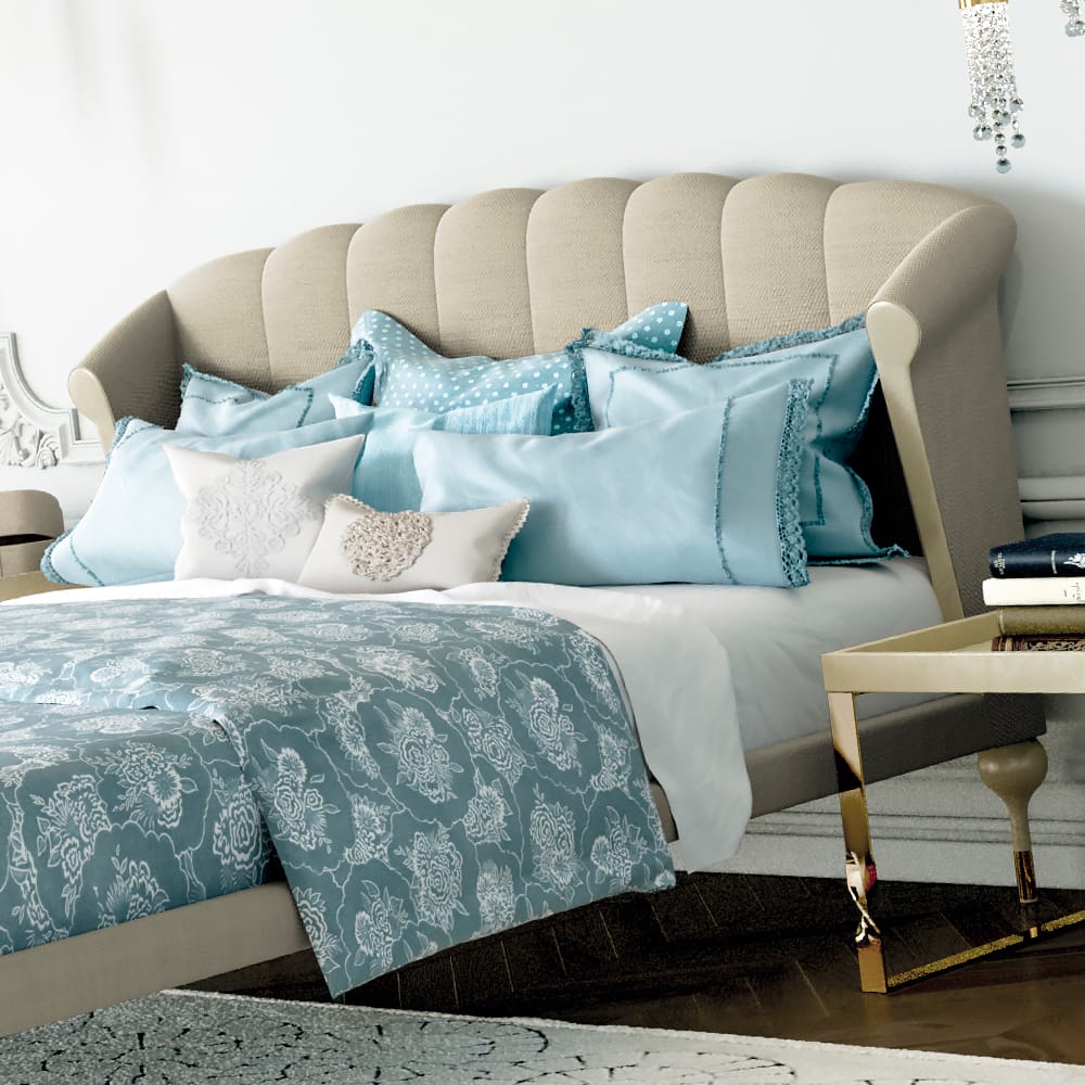 Modern Taupe Luxury Upholstered Bed