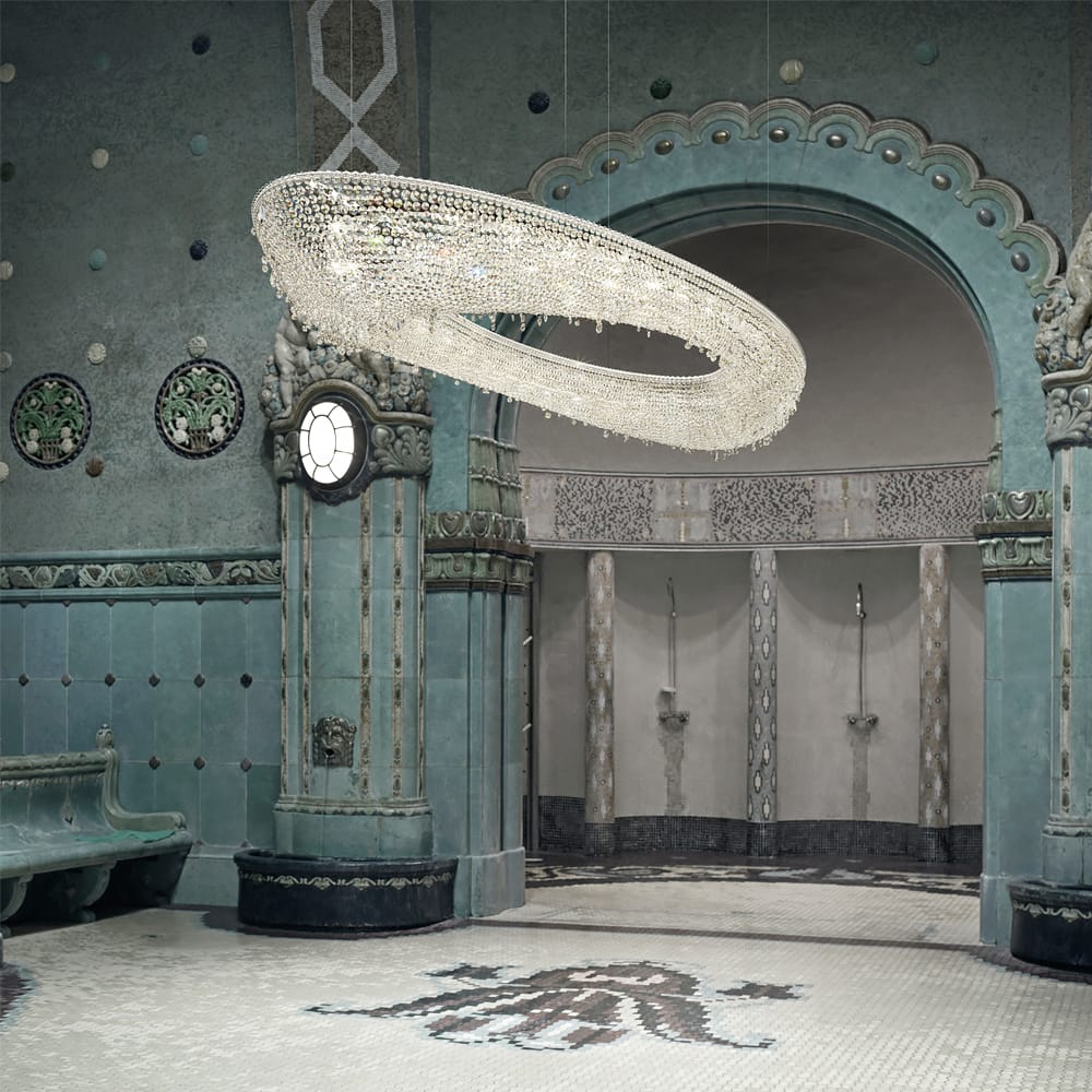cut crystal contemporary italian chandelier