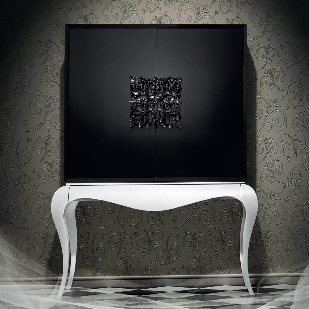 Contemporary Black And White Luxury Cocktail Cabinet