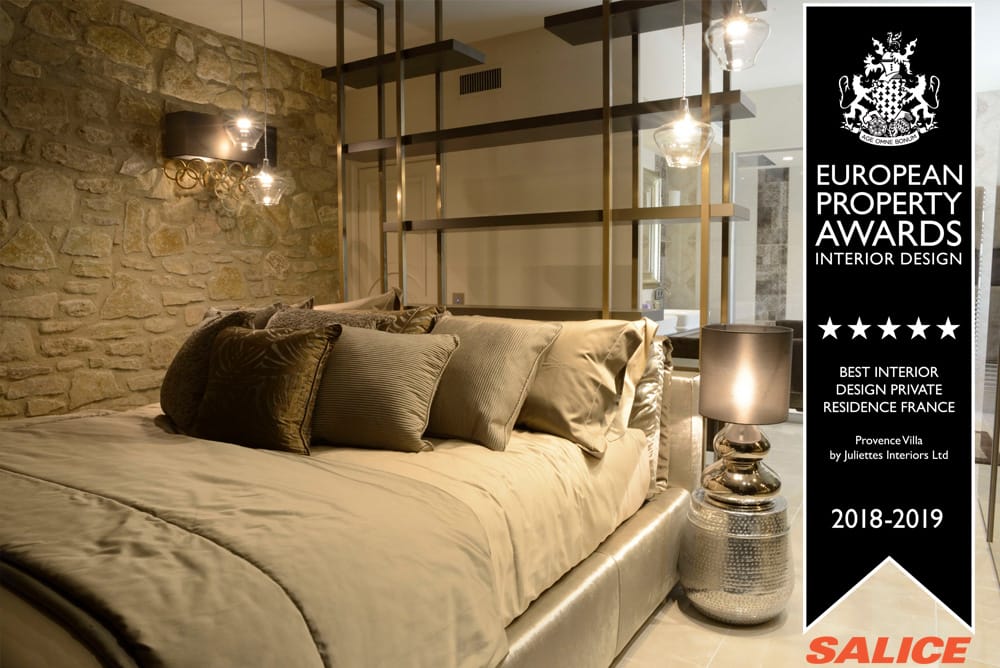5 Star Interior Design Award, Provence villa, master bedroom