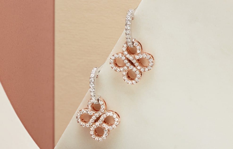 Boodles jewellery, rose gold butterfly earrings, Salon Privé 2018