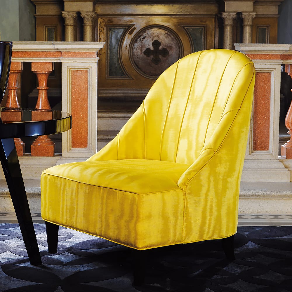 Contemporary Luxury Italian mixed fabrics Armchair