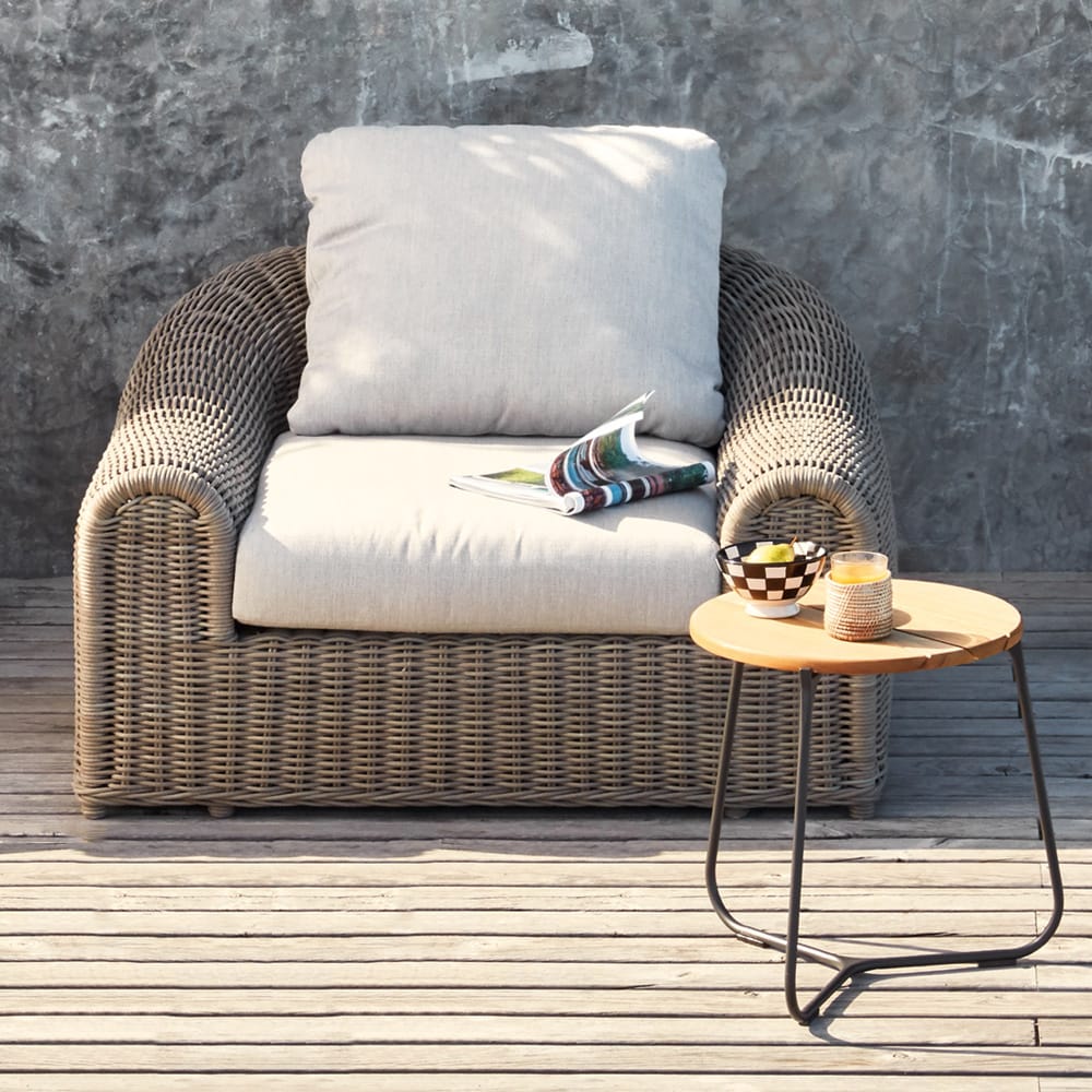 outdoor furniture, wicker armchair
