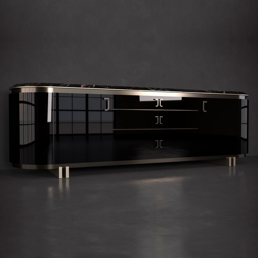 new arrivals, high gloss black lacquered sideboard