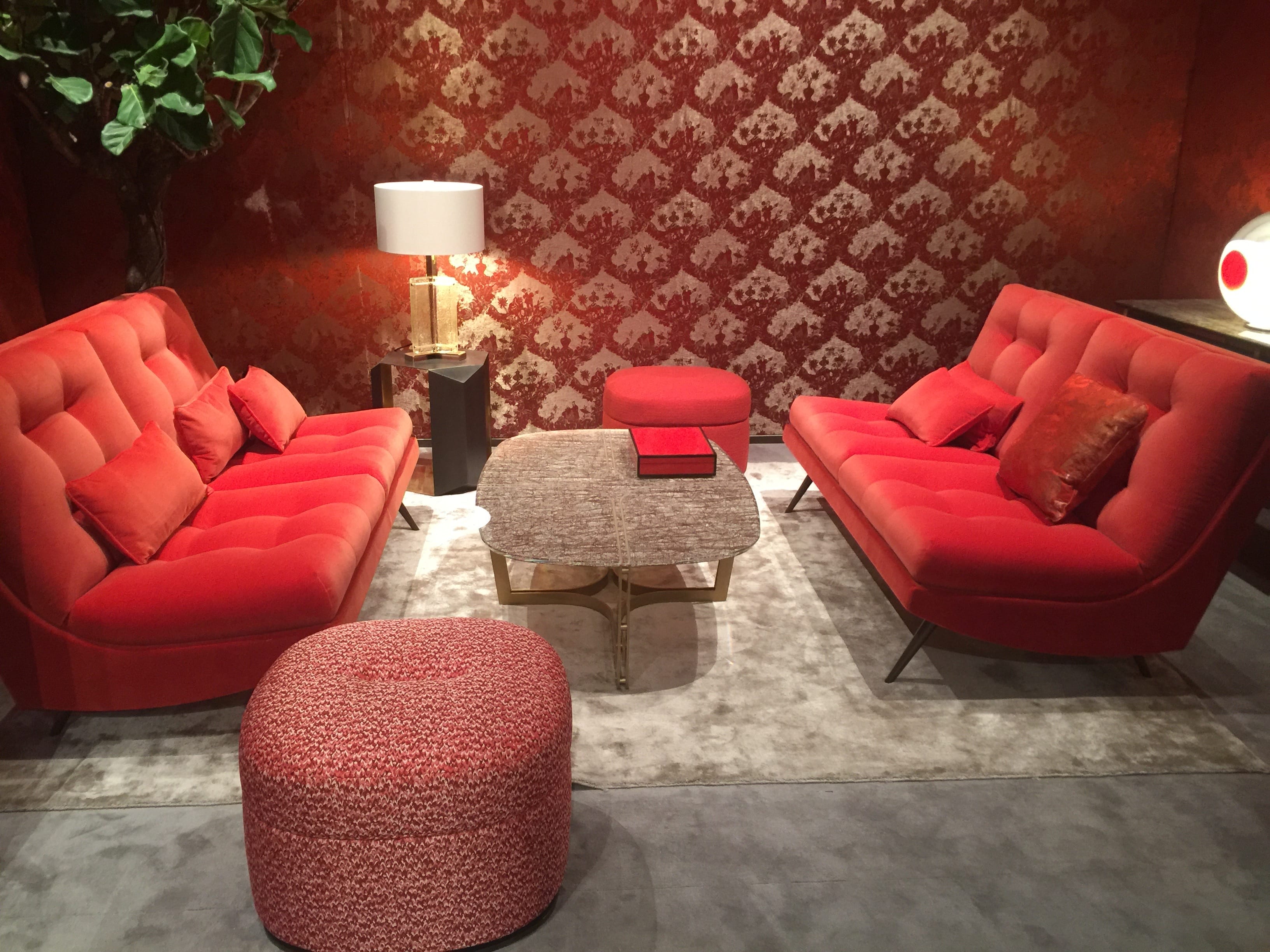 milan update red velvet sofas