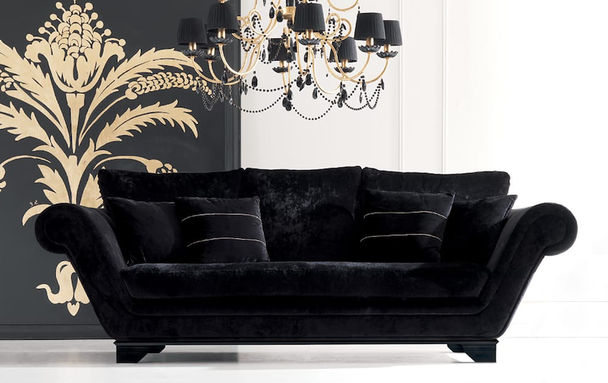 Little Black Sofa Awards 2019, 3 seater black velvet sofa, feature image