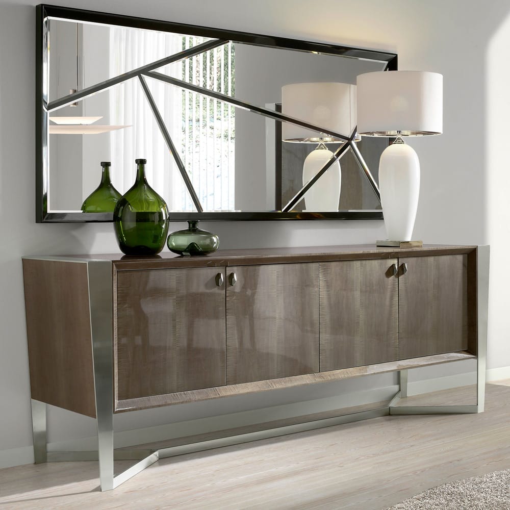 Impress the guests, London Collection sideboard, modern, gloss veneer and chrome