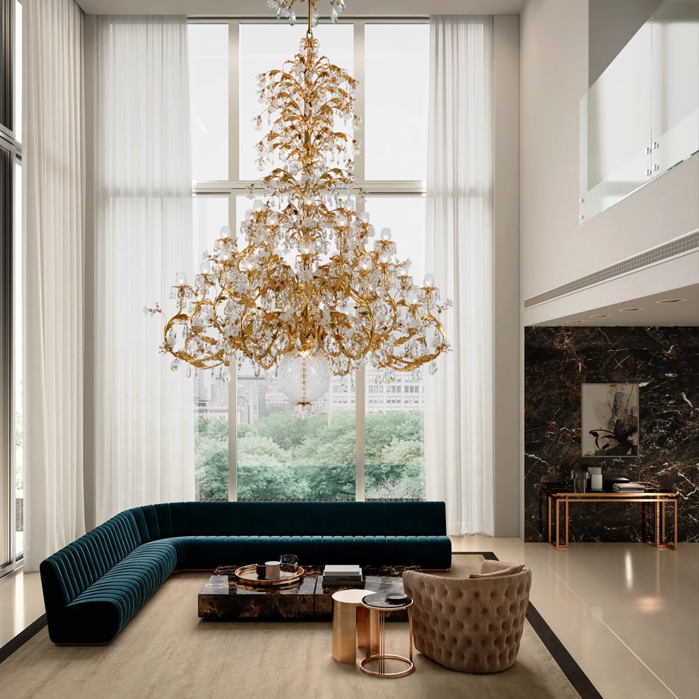 chandelier, giant swarowski crystal florentine style