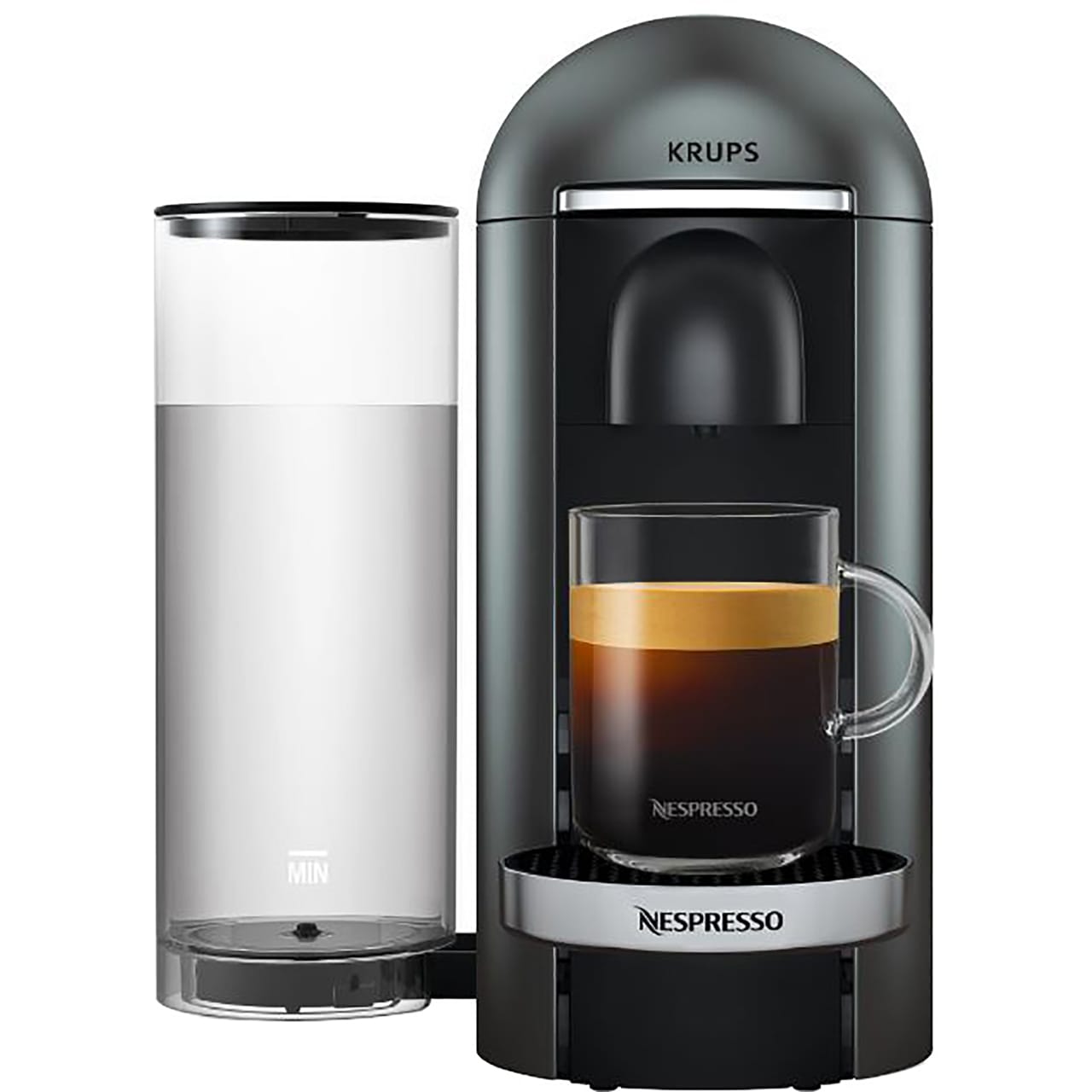 Impress the guests, Nespresso Vertuo coffee maker in Titanium colourway