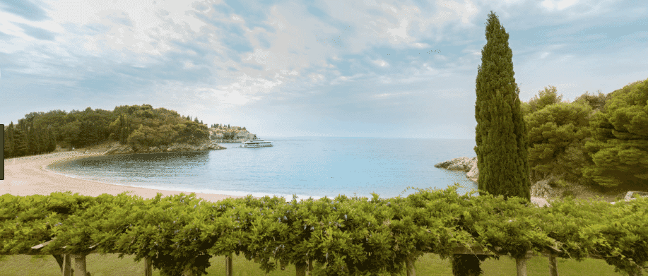 The sea view from Villa Milocer, Montenegro