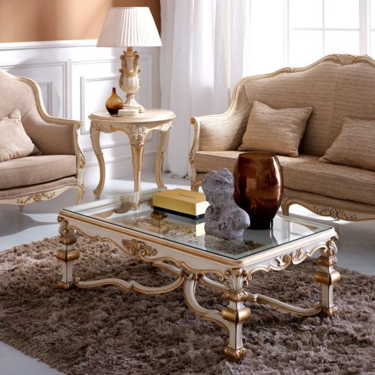 Baroque Reproduction Classic Italian Glass Coffee Table - Juliettes ...