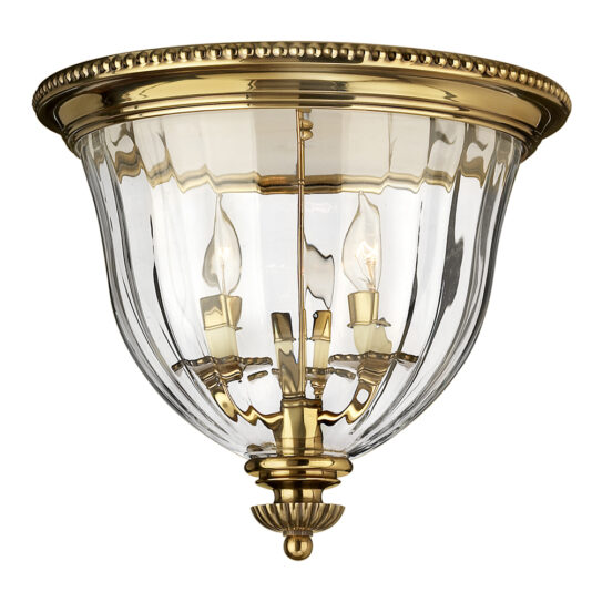 Classic Traditional Solid Brass Flush Ceiling Light