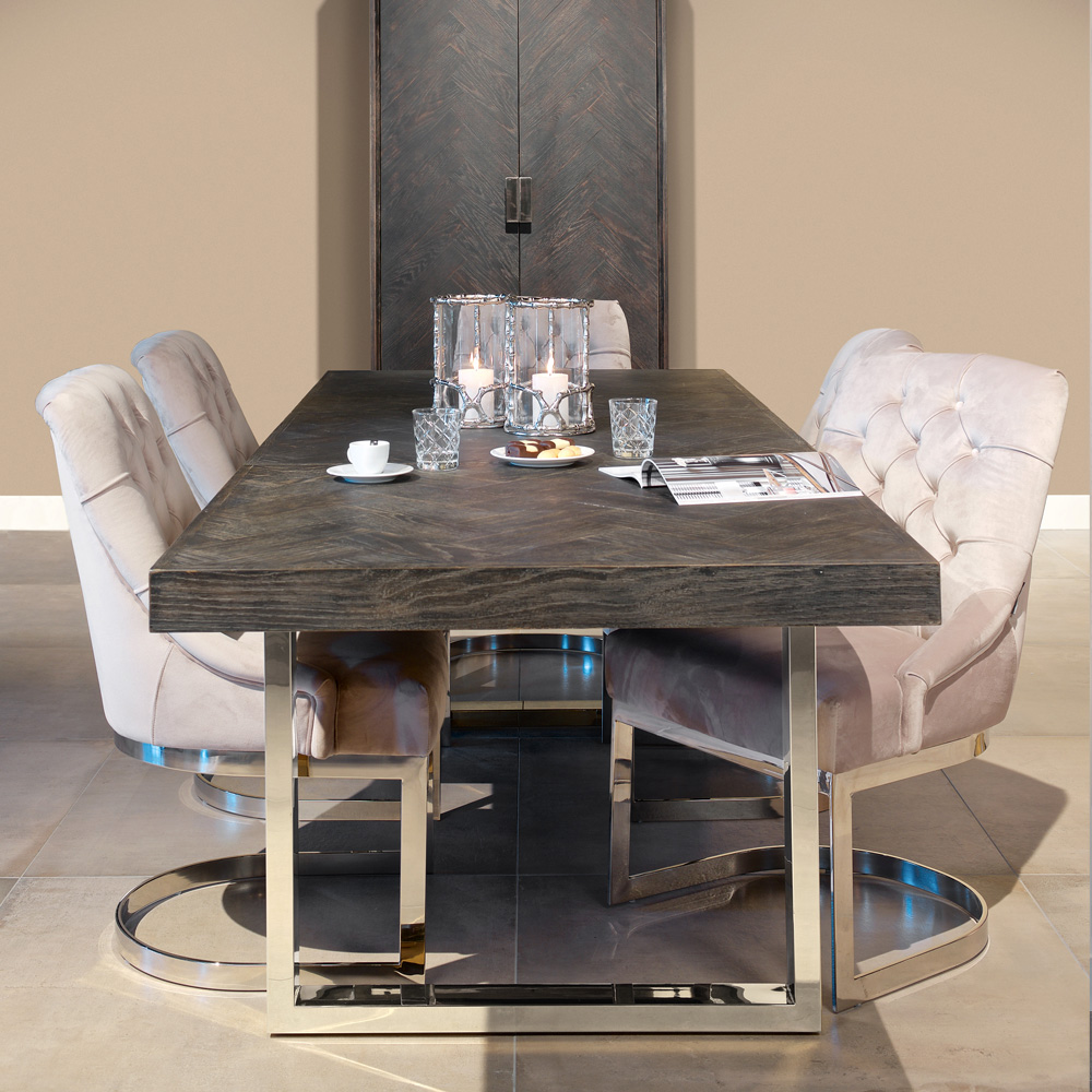 Contemporary Black Oak Finish Extendable Dining Table - Juliettes Interiors