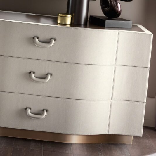 Contemporary Designer Leather Upholstered Chest Of Drawers - Juliettes ...