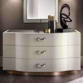 Contemporary Designer Leather Upholstered Chest Of Drawers - Juliettes ...
