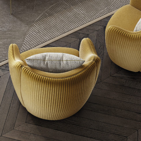 Exclusive Modern Italian Velvet Quilted Tub Armchair - Juliettes Interiors