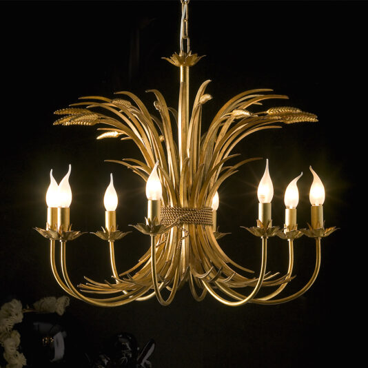 High-End Handmade Italian Gold Leaf Chandelier