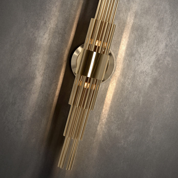 Gold Plated Designer Contemporary Wall Light - Juliettes Interiors