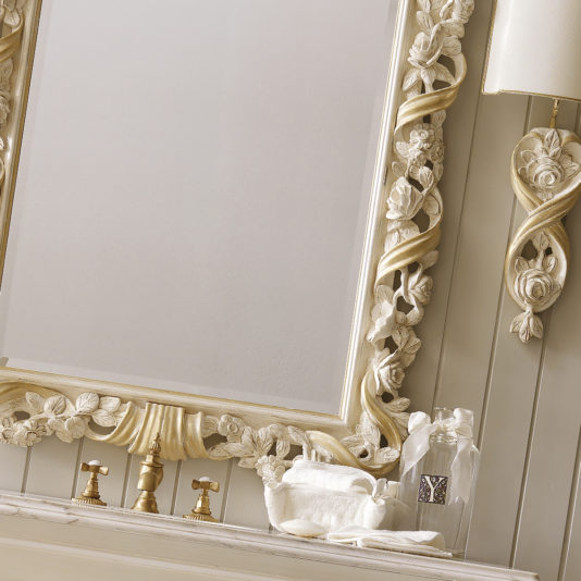 High End Italian Rose And Ribbon Wall Mirror - Juliettes Interiors