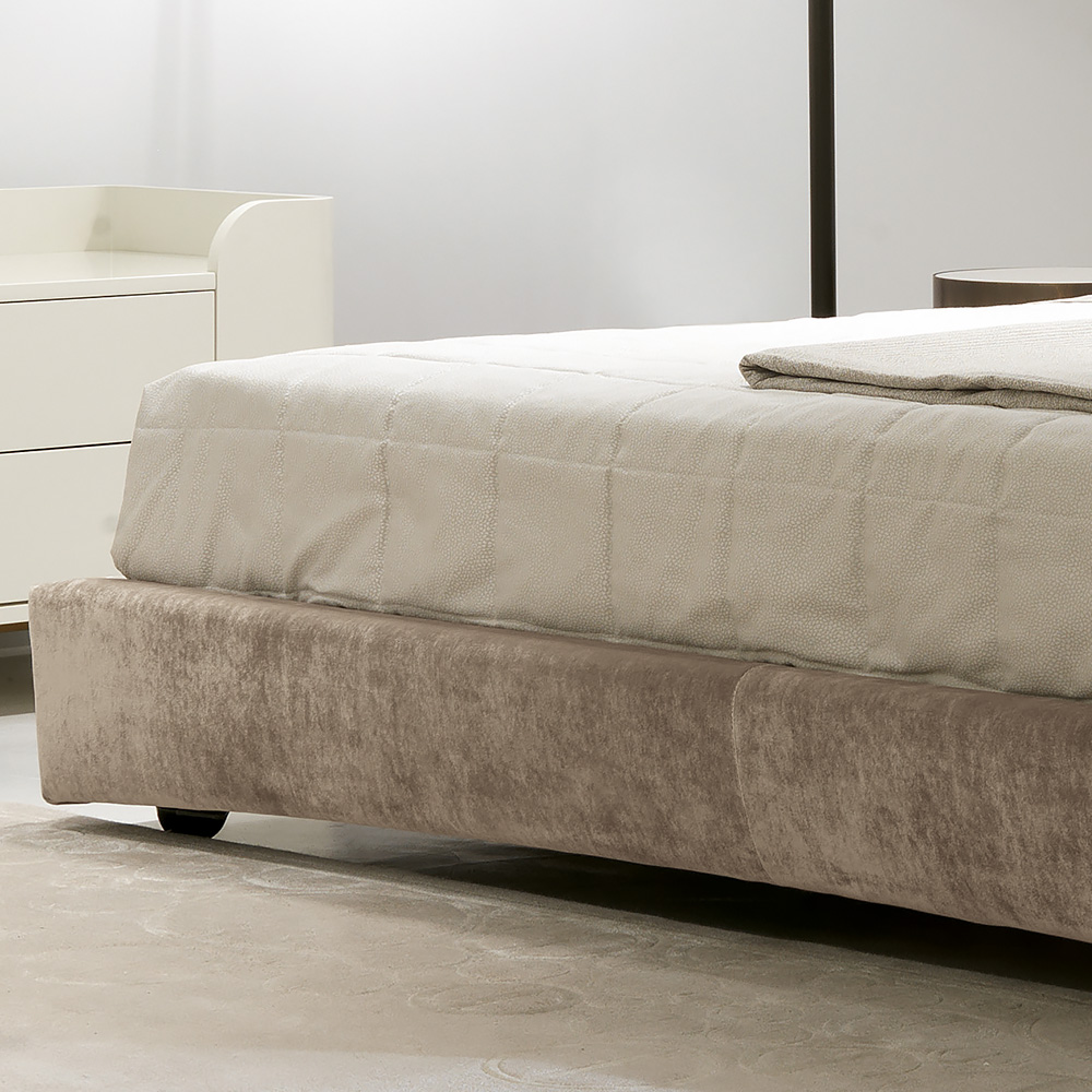 High End Italian Velvet Designer Low Upholstered Bed Juliettes Interiors