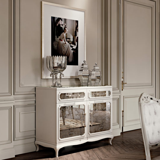 High End Modern Lacquered Mirrored Sideboard - Juliettes Interiors