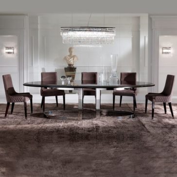 High End Modern Oval Dining Set - Juliettes Interiors