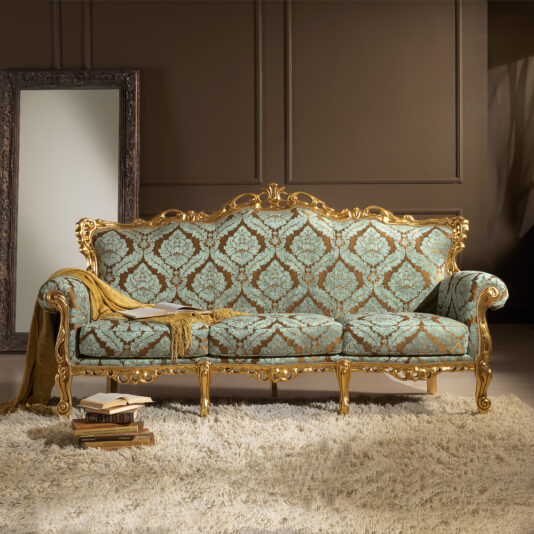 Italian Louis XV Style Gold Leaf Day Sofa - Juliettes Interiors