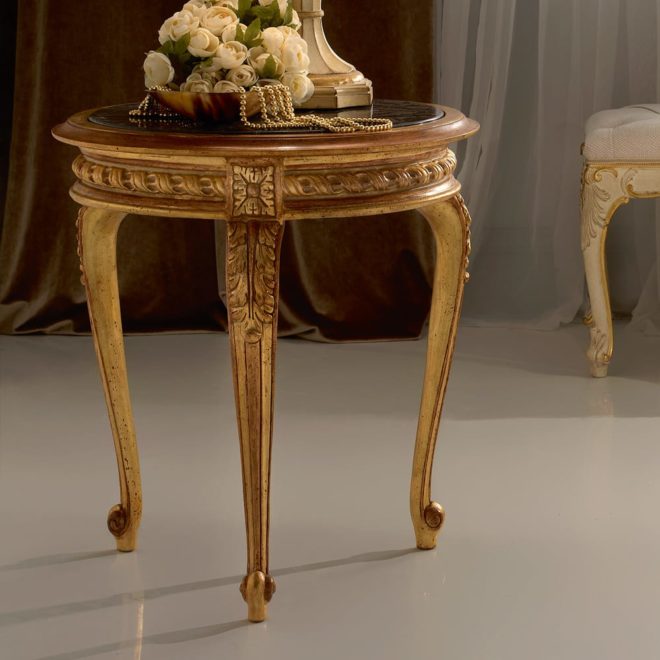 Italian Designer Round Marble Side Table - Juliettes Interiors