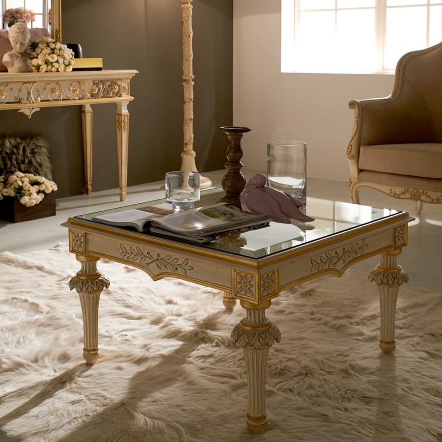 Italian Designer Square Glass Coffee Table - Juliettes Interiors