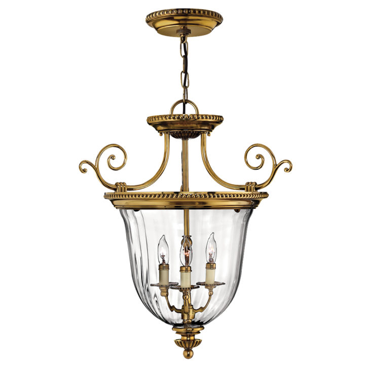 Classic Traditional Solid Brass Glass Pendant Light Juliettes Interiors