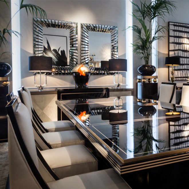 Luxury Black Lacquered Velvet Designer Dining Chair 3 660x660 