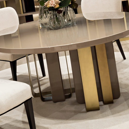 Luxury Italian Round Lacquered Designer Dining Table - Juliettes Interiors
