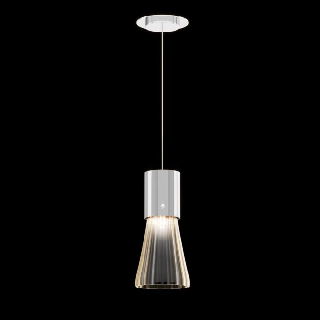 Modern Chrome Murano Glass Pendant Light - Juliettes Interiors