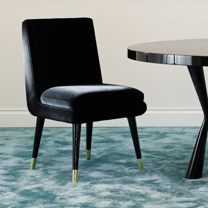 black velvet modern dining chairs