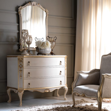 Ornate Italian Ivory and Gold Rococo Mirror - Juliettes Interiors