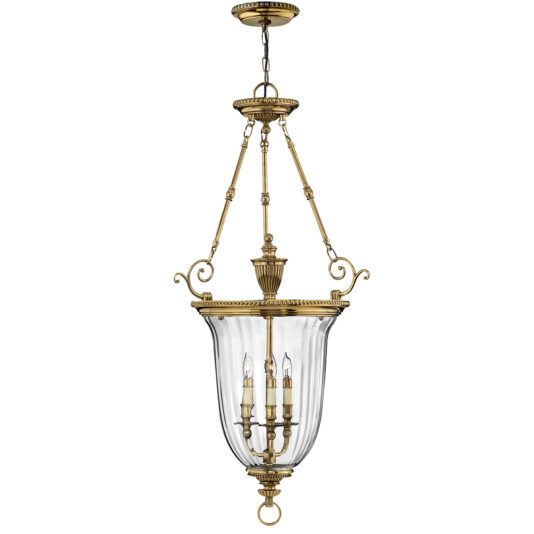 Large Classic Traditional Solid Brass Pendant Light