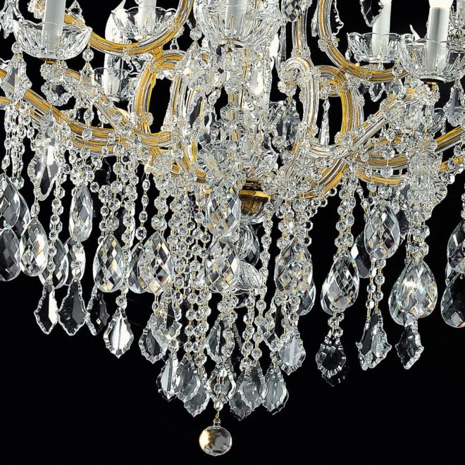 Italian Gold Crystal Chandelier - Juliettes Interiors