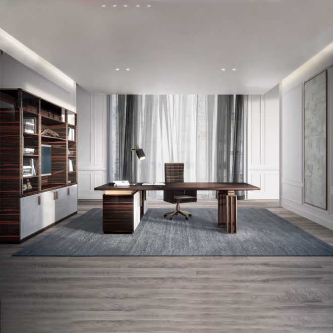 Large High End Italian Ebony Executive Desk - Juliettes Interiors