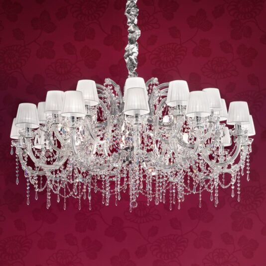Large Pure White Crystal Chandelier