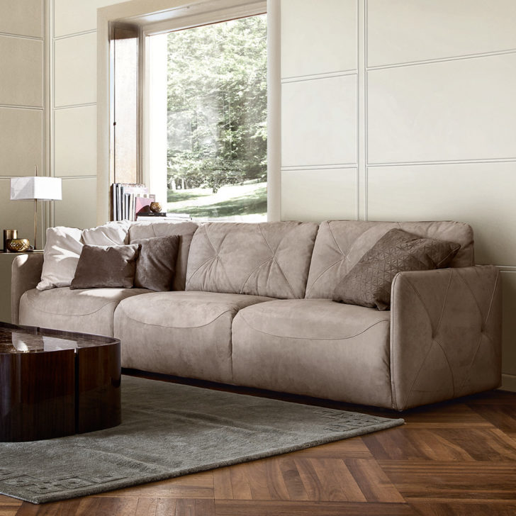 Luxury Nubuck Leather Designer Italian Sofa - Juliettes Interiors