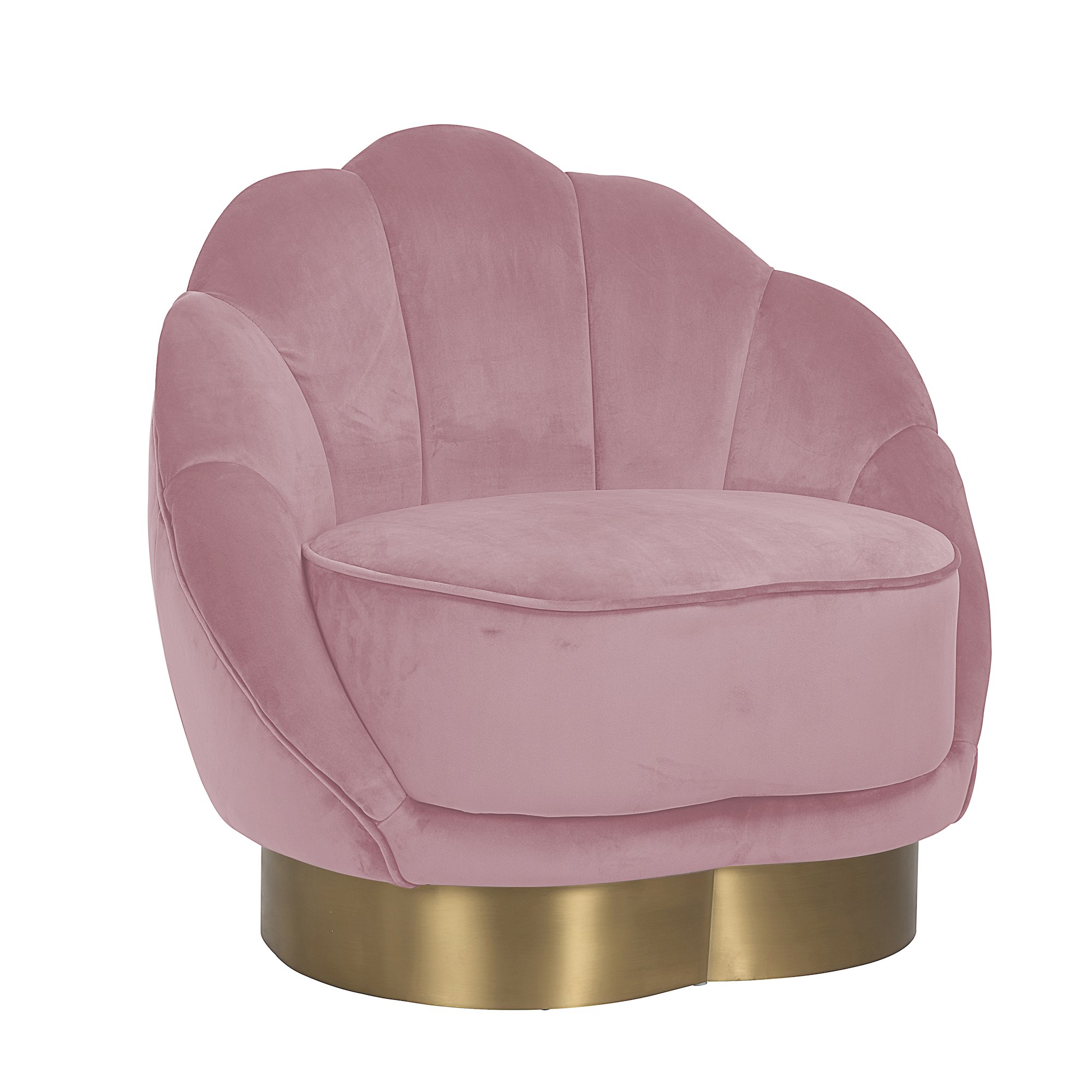 Pink Velvet Scalloped Edge Occasional Chair Juliettes Interiors