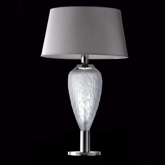 Contemporary Grey Italian Crystal Table Lamp