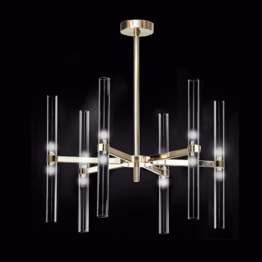 Modern Tubular Glass Chandelier