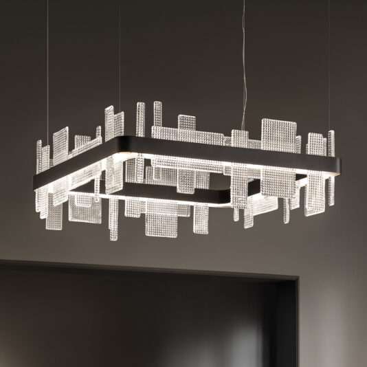 Modern Square Glass Chandelier