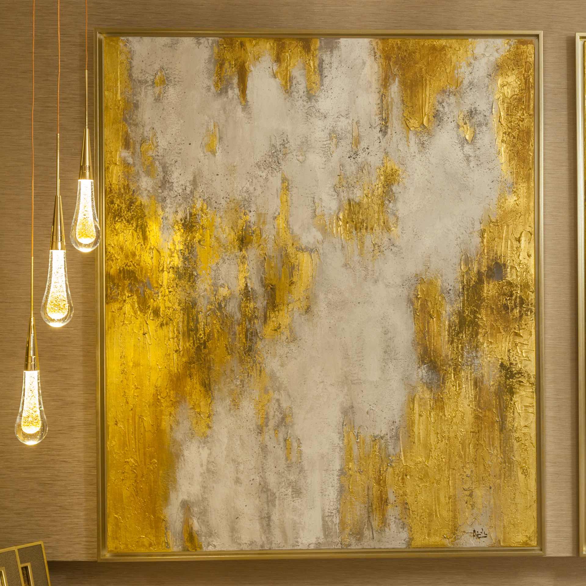 Original Gold Leaf Abstract Painting Juliettes Interiors
