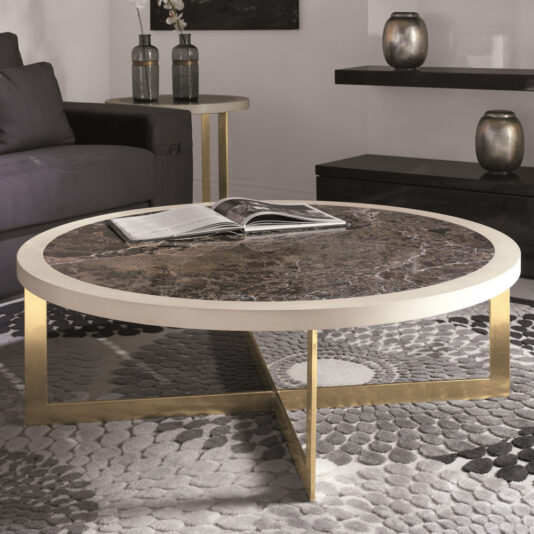 Contemporary Round Marble Top Coffee Table