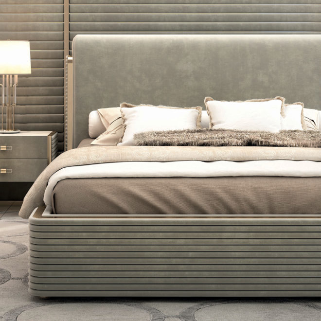 Contemporary Ribbed Detail Bed - Juliettes Interiors